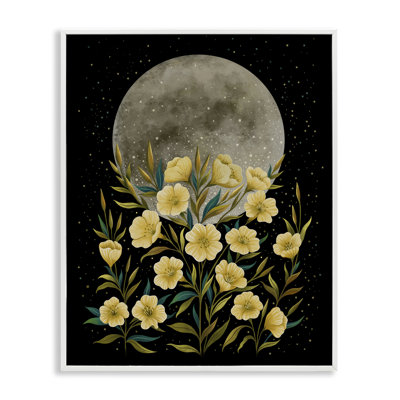 «Moon Greeting Yellow Flowers», estampe numérique, conception par Episodic Dessins