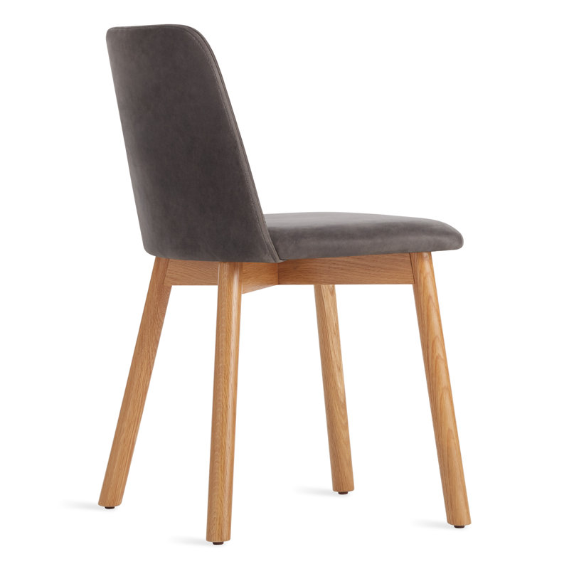 Chip Upholstered Dining Chair, Smoke, Slate Genuine Leather