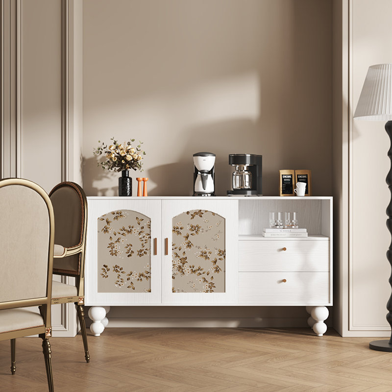 French-style light luxury retro sideboard, White