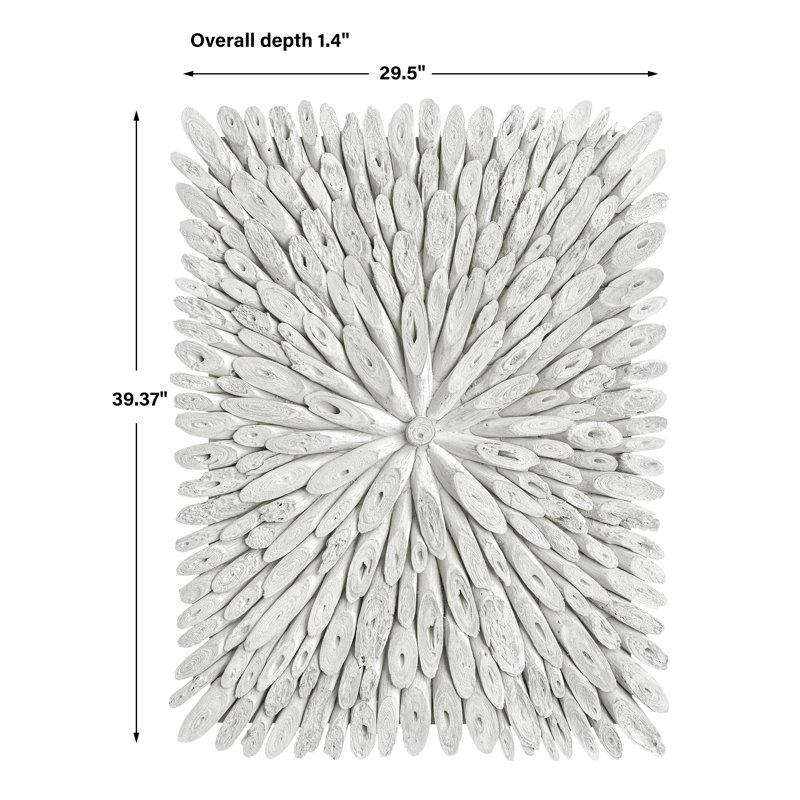 Bahama Whitewashed Wood Sunburst Wall Decor