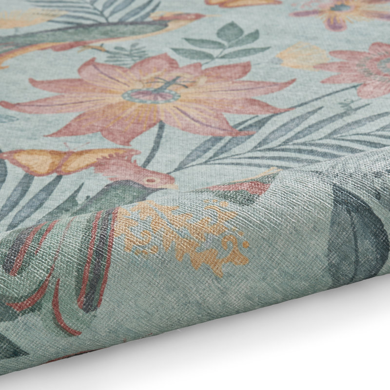 Catherine Lansfield Amaya Tropical Birds Washable Rug, Rectangle 76 x 150 cm