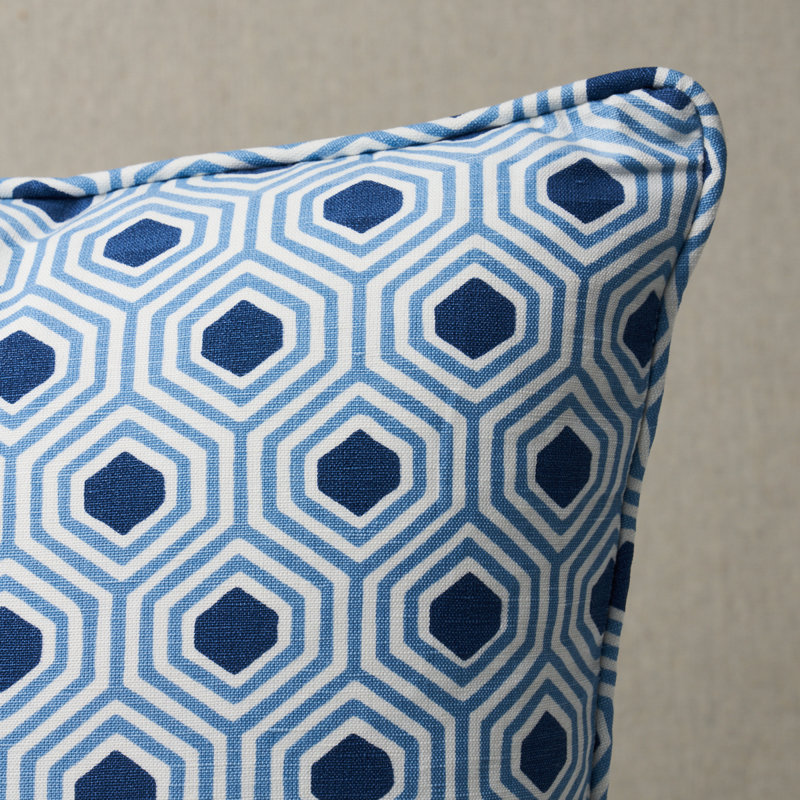 Otis Hand Print Pillow, Blue, 16" x 16"