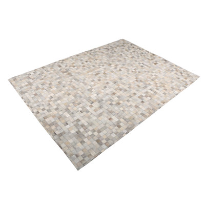 Tapis gris clair en peau de vache Meer