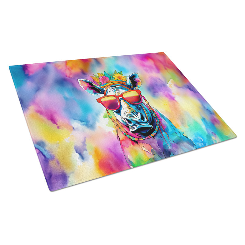 Planche à découper en verre Hippie Animal Rhinoceros
