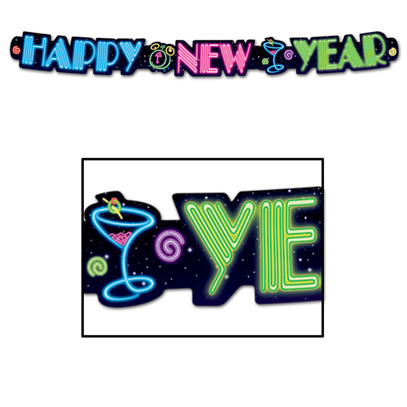Banderole Neon Happy New Year