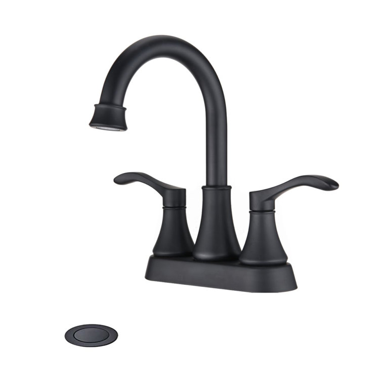 Centerset 2-handle Bathroom Faucet with Drain Assembly
