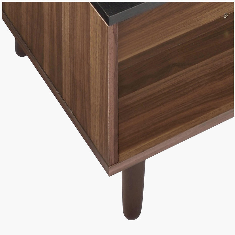 Table basse à plateau relevable en bois de noyer et noir