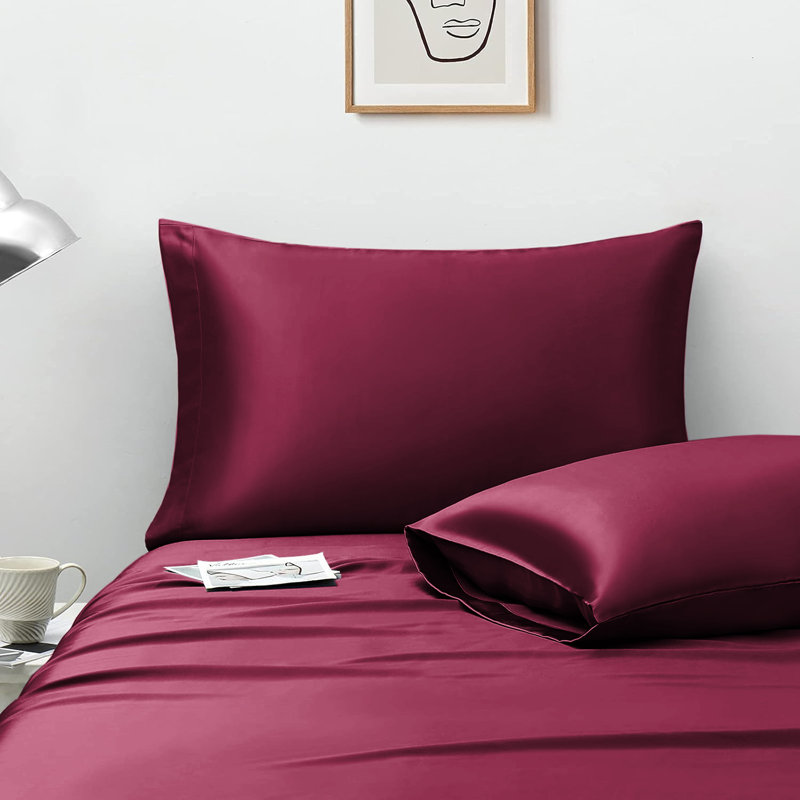 Satin Standard Sham, Burgundy