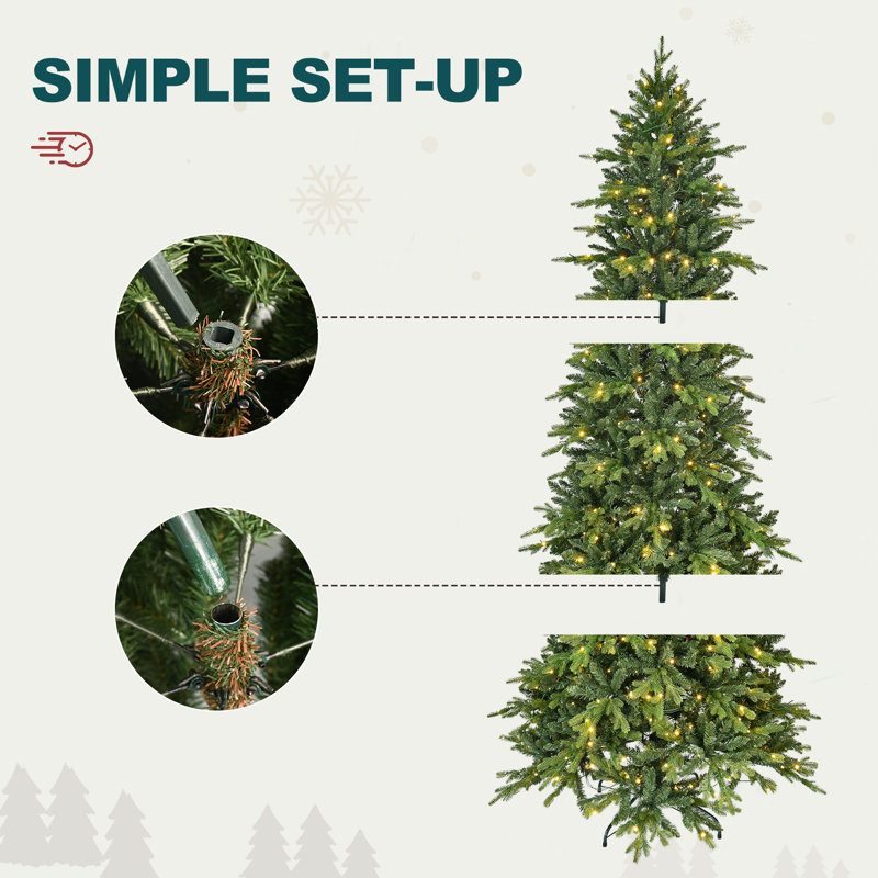 Pre-Lit Slim Green Spruce Christmas Tree, 7.5'