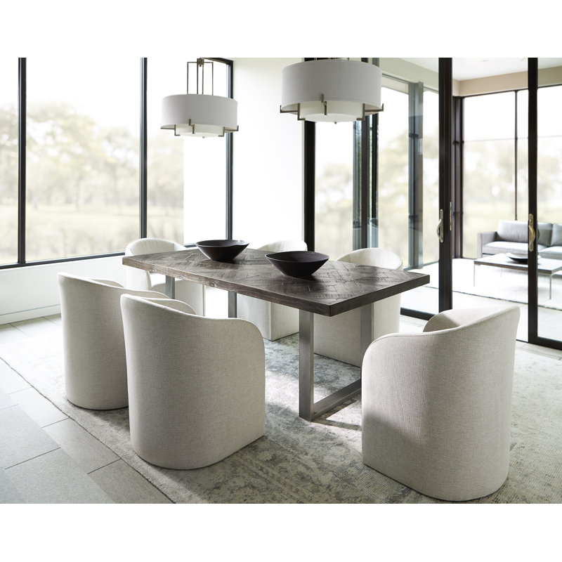 Sable Brown Reclaimed Wood Dining Table with Steel Base