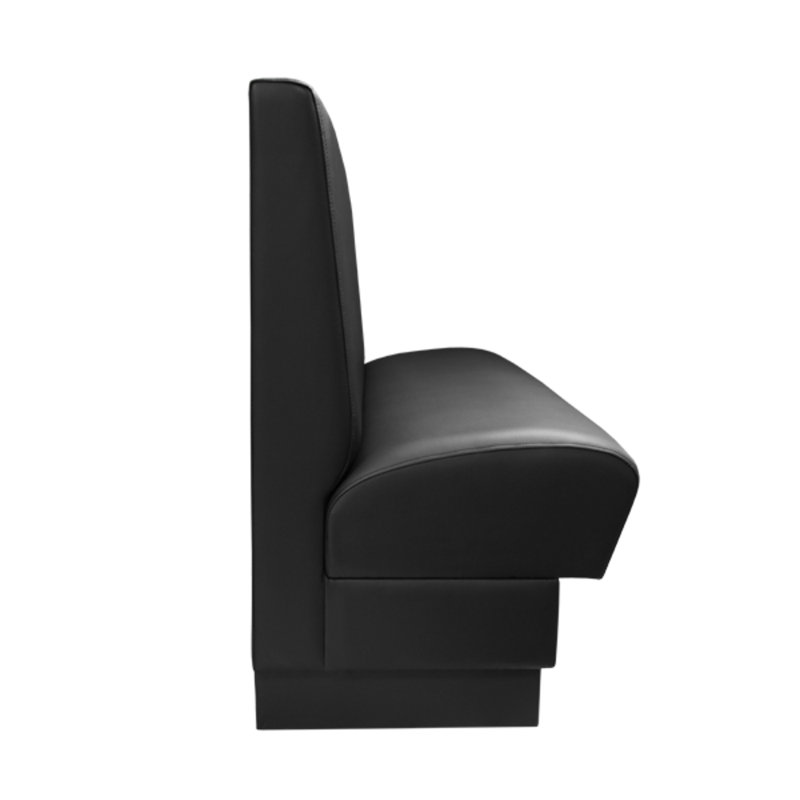 Olympic Style Single Restaurant Booth Seating - Plain Back Design, 42'' H x 60'' W x 24'' D, Black