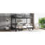 Grand lit superposé escamotable en métal, le lit inférieur peut être retiré en trois sections, le lit supérieur est équipé de rails de sécurité, noir.