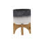 5-Inch Grey Ceramic Planter With Modern Wooden Stand For Indoor Plants