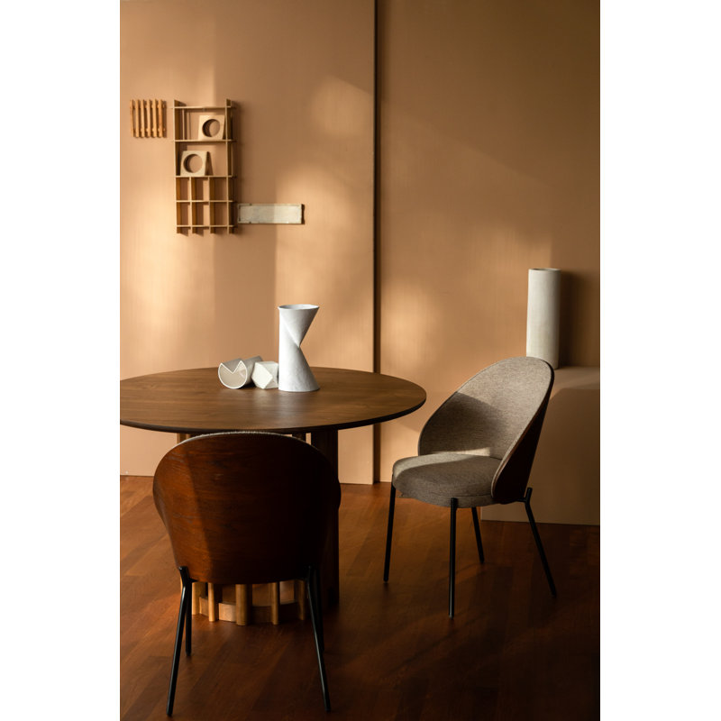 Dining Table Round Dining Table, Dark Brown