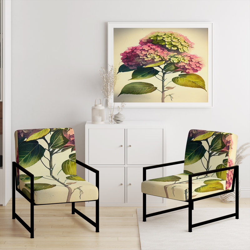 Cropper - Fauteuil rembourré à motif floral, Noir, noir, noir, noir