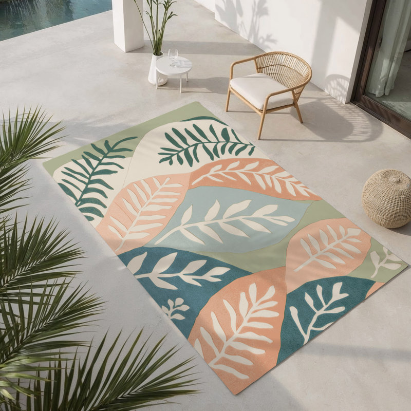 Wildflower Waltz Indoor And Outdoor Area Rug, Rectangle 2' x 3'