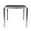 Table de salle à manger carrée pour l'extérieur de 35 po - aluminium, élégante, résistante aux intempéries, structure en aluminium à assemblage simple et style contemporain
