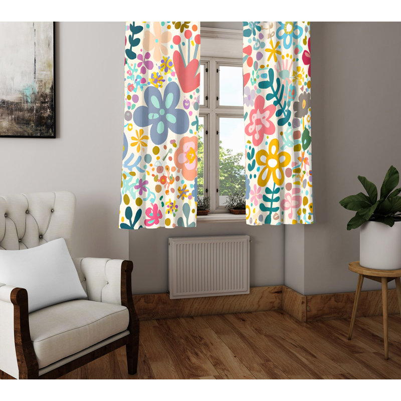 Dearon Semi Sheer Curtain Pair, 56" W x 78" L