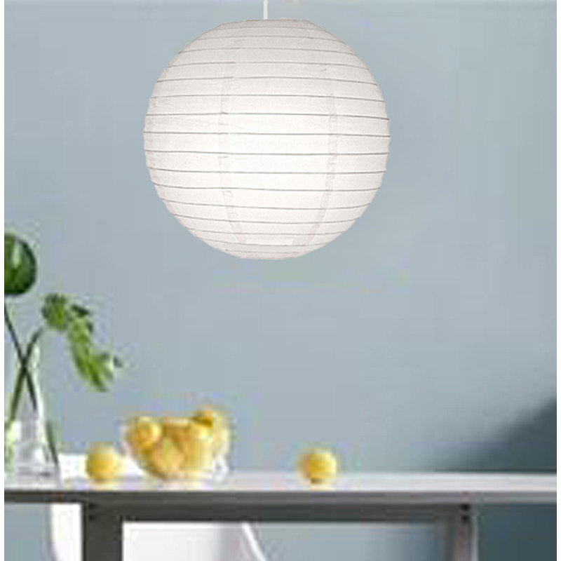 30cm H Paper Round Pendant Shade ( Clip On ), White