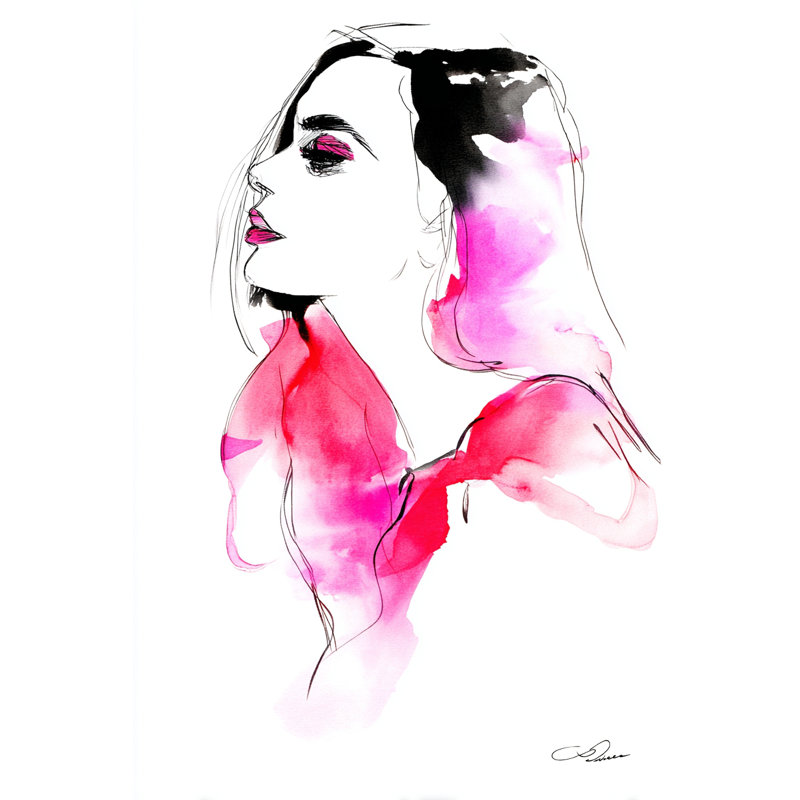 Art mural sur toile rose Muse rose, L 12 po x H 16 po x P 1 po