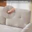 Causeuse capitonnée à accoudoirs carrés en chenille-969803338