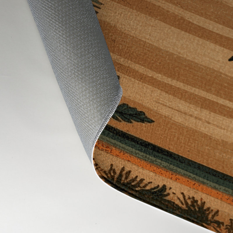 Tapis brun intérieur et extérieur Dinosaurs, Rectangulaire 3 pi x 5 pi