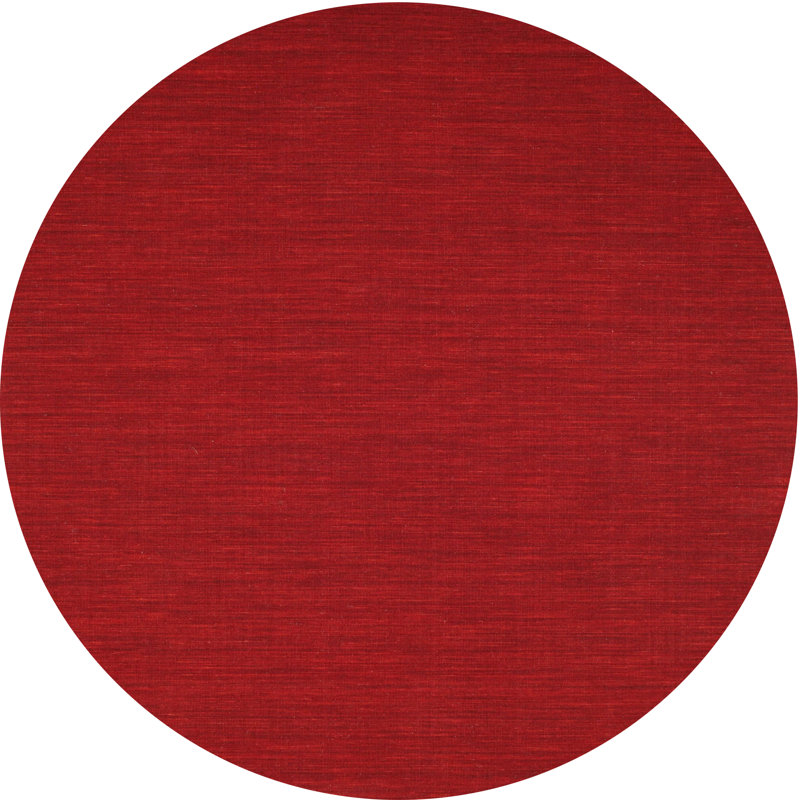 Tapis de zone rouge contemporaine, Rond 8 pi x 8 pi