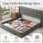 Lift Up Storage Bed Frame, Linen Upholstered King Platform with Button Tufted Wingback Headboard and Under-Bed Storage, Hydraulic Support, No Box Spring Needed, Noise Free, Grey-1999921971