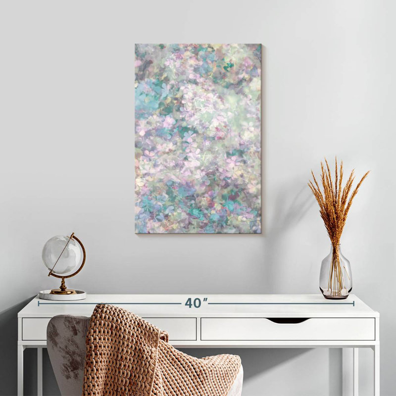 Harnek fleurs romantiques en lilas turquoise, H 24 po x l 16 po