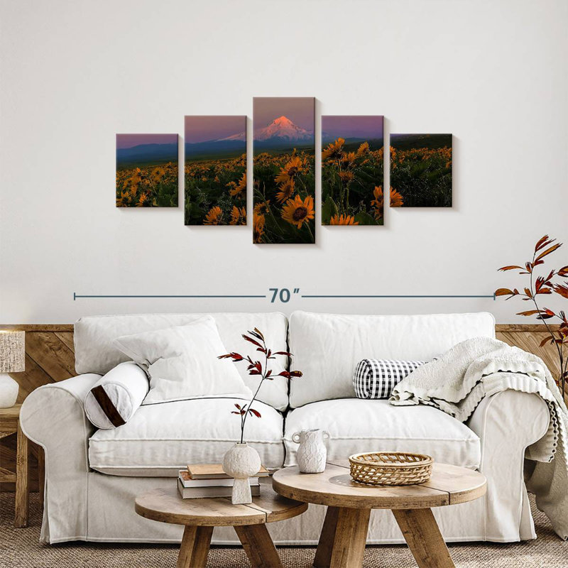 Mount Hood Flower Field, 24" H x 55" W