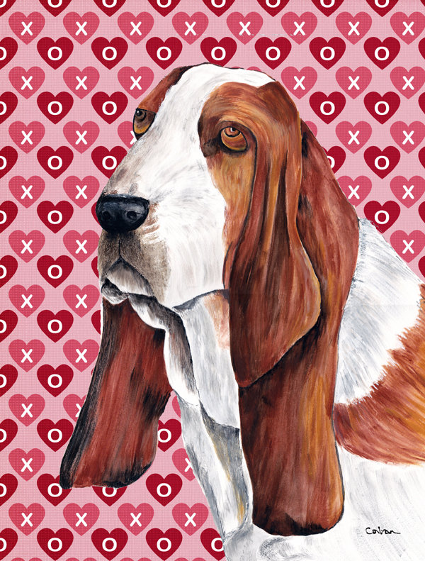 Drapeau de jardin Varastad, Basset hound (brun et blanc)