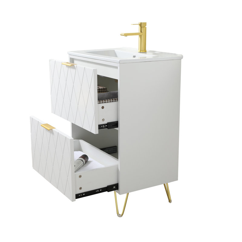 Ensemble de meuble-lavabo simple blanc 24 po