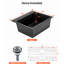 Évier de cuisine en granite à montage sur le dessus de 25 pouces pour comptoirs de bar et de télévision, en composite de quartz noir à haute durabilité, surface à égratignure, bouchon de kit de drain fourni, s'adapte aux plaques de cuisson pour casseroles