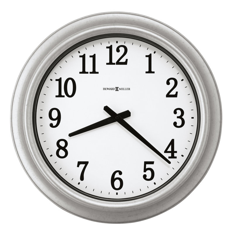 Howard Miller 18'' Gray Galvanized Steel Wall Clock
