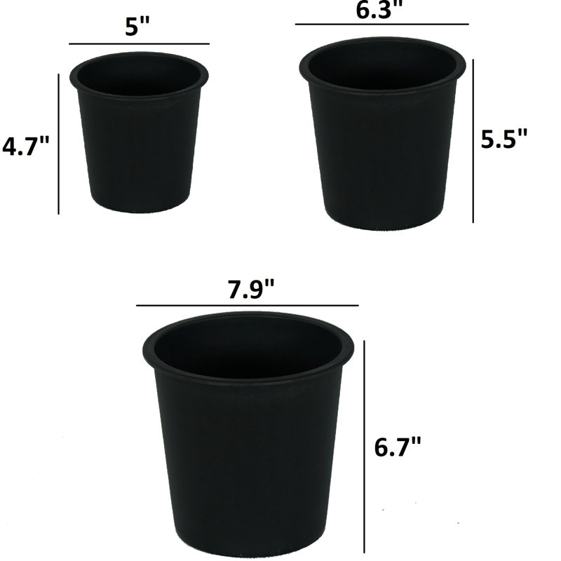 Pot de fleurs rond en plastique de 5 po - Pots de jardin noirs avec trous de drainage 5. Et. Polyvalent pour la chambre de bébé, la plantation, le rangement.