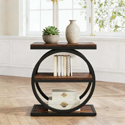 3-Tier Sofa Side Table With Industrial Design, Spacious Storage, And Versatile Use For Modern Living Spaces