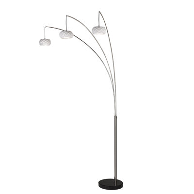Kellisa 90'' Polished LED Tree Floor Lamp with USB