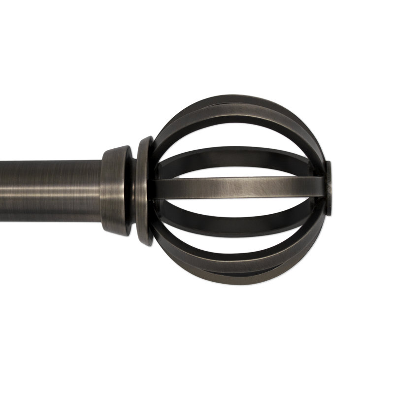 Tringle à rideaux simple réglable 42 "à 120" 1 ", Nickel brossé
