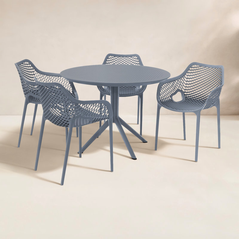 Ensemble de salle à manger pour 5 personnes Farrah, Gris