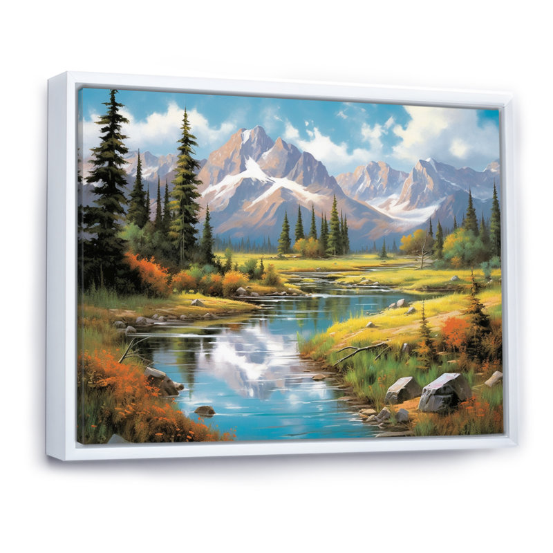 Colorado Mountain Senerity I - Colorado, art encadré, H 24 po x l 32 po x P 1 po, Cadre flottant blanc