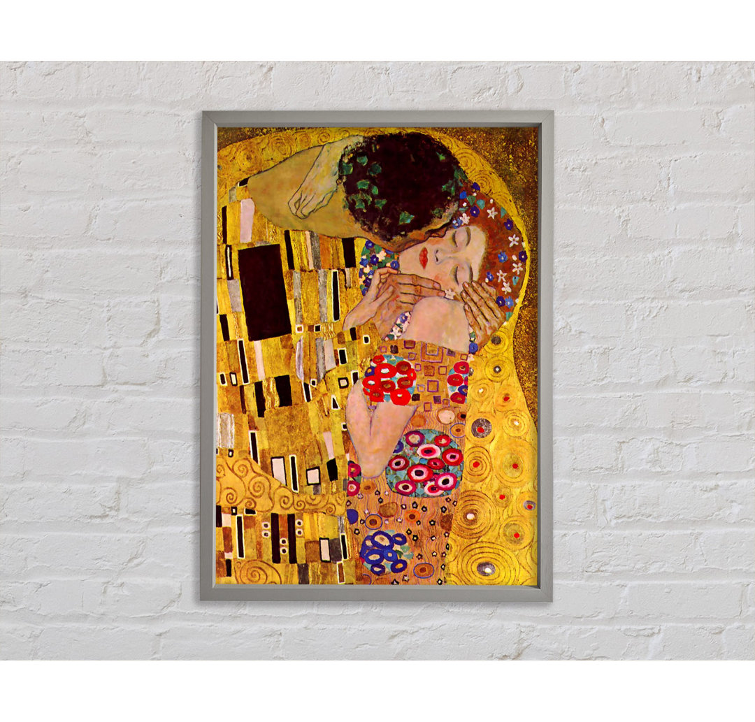 Klimt Der Kuss Close Gerahmter Druck