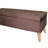 17" Tall Storage Bench In Attractive Brown Suede For Bedroom Wood Covered