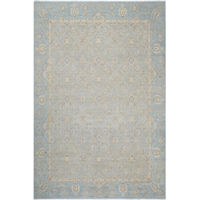 One-of-a-Kind Kellyanna Hand-Knotted 1990S 9'1'' X 11'10'' Area Rug in Blue / Orange