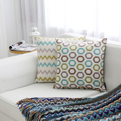 Square Pillow Cover Geometric Style