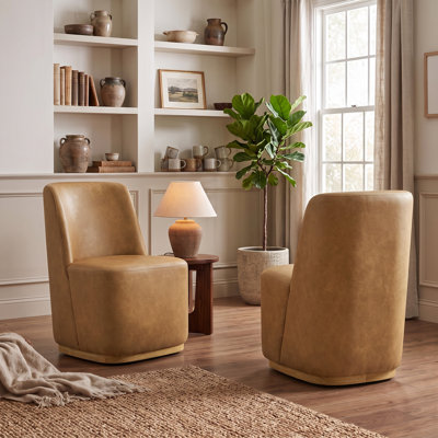 Geelt Upholstered Dining Chair with Casters