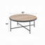 Table basse ronde de style industriel 1pc, meubles de salon en métal avec barre transversale