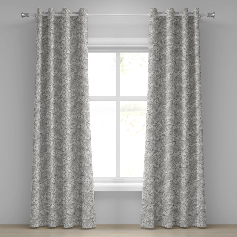 Rideaux décoratifs pour fenêtre à 2 panneaux avec œillets East Urban Home, 50 po x 96 po, gris poussière, L 50 po x L 108 po