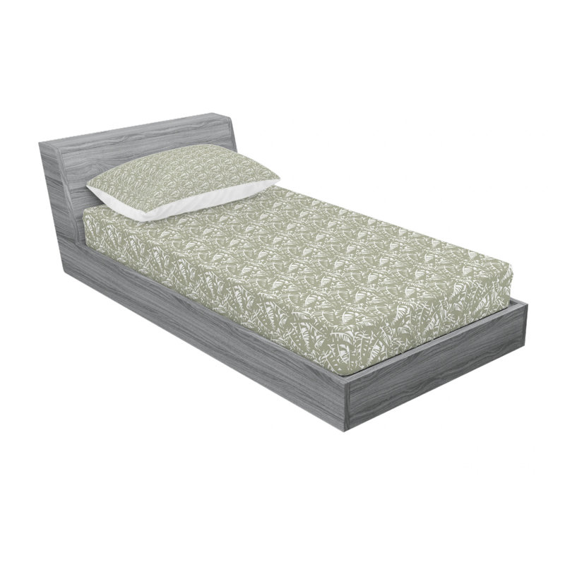 Ensemble de draps à motif floral tropical, Ensemble de draps pour lit simple avec drap-housse