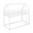 Metal Frame House Bunk Bed With Built-In Ladder-2056804854