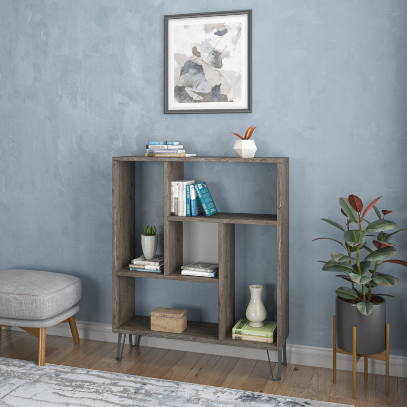 Jayvianna Geometric Bookcase, Wenge/White